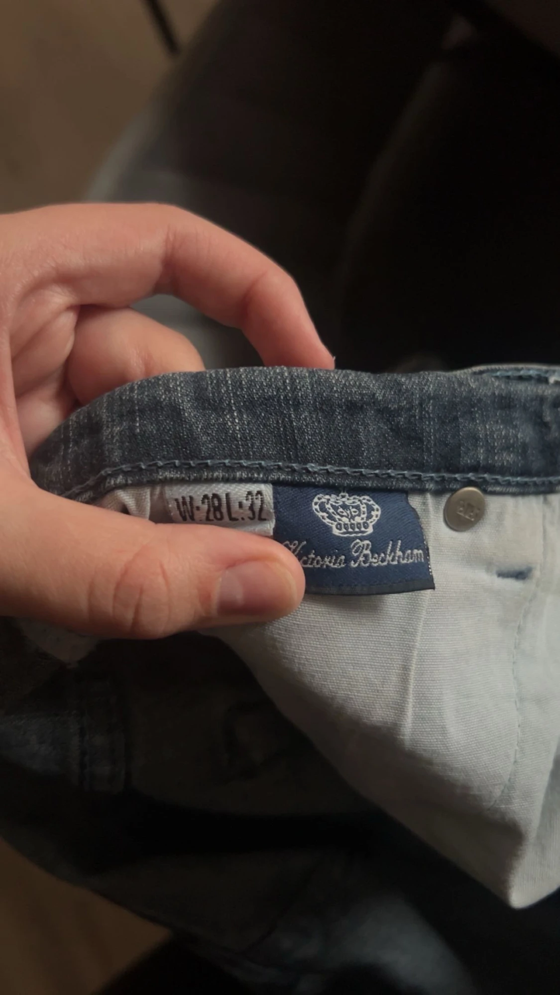 Victoria Beckham blå jeans med broderi - 1