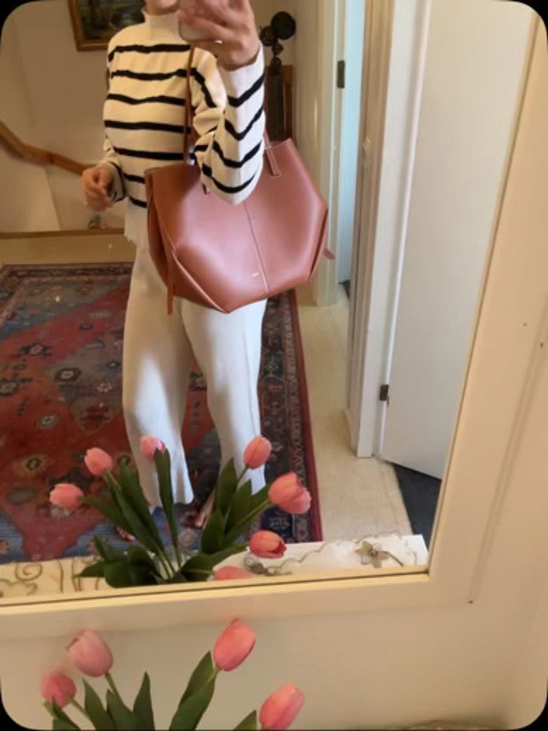 Brun handväska i skinn - 4