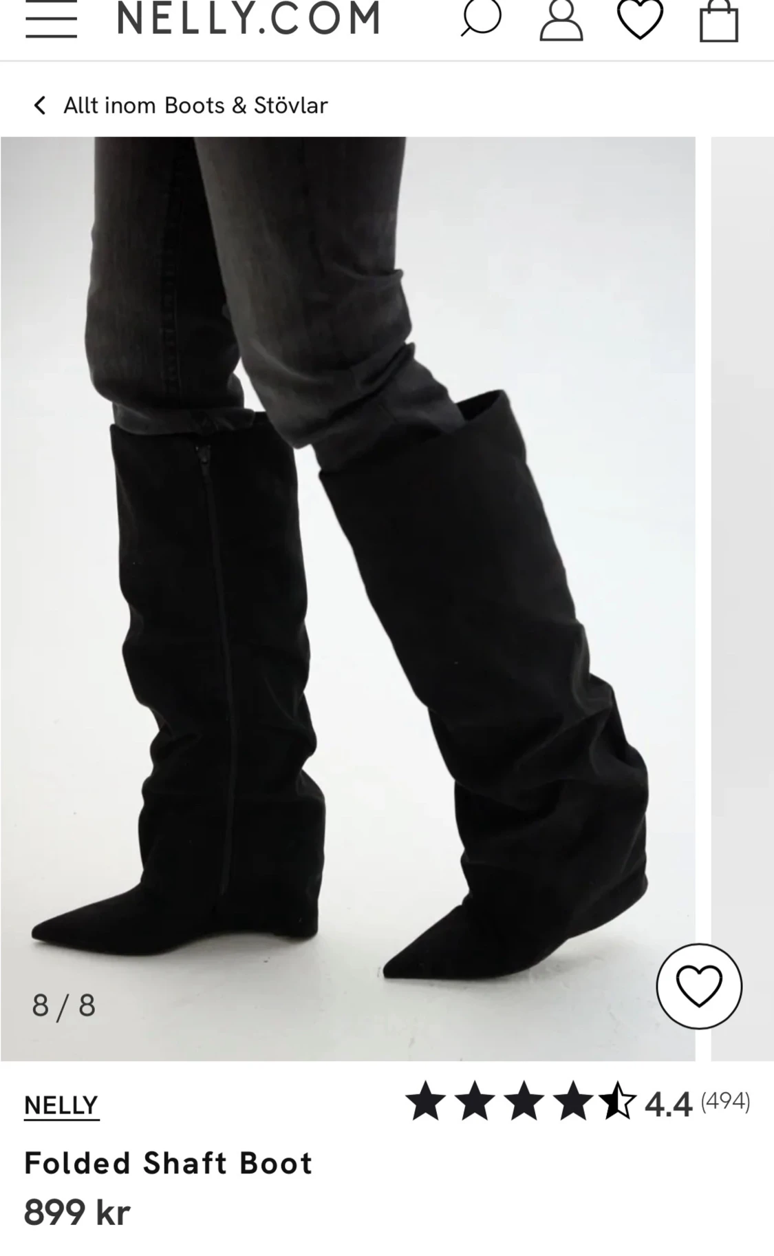 Svarta folded shaft boots från Nelly - 1