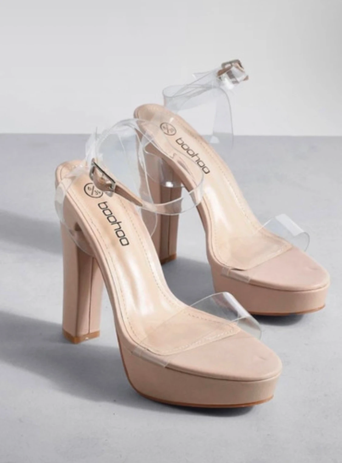 Boohoo klackade sandaler med transparent rem - 1