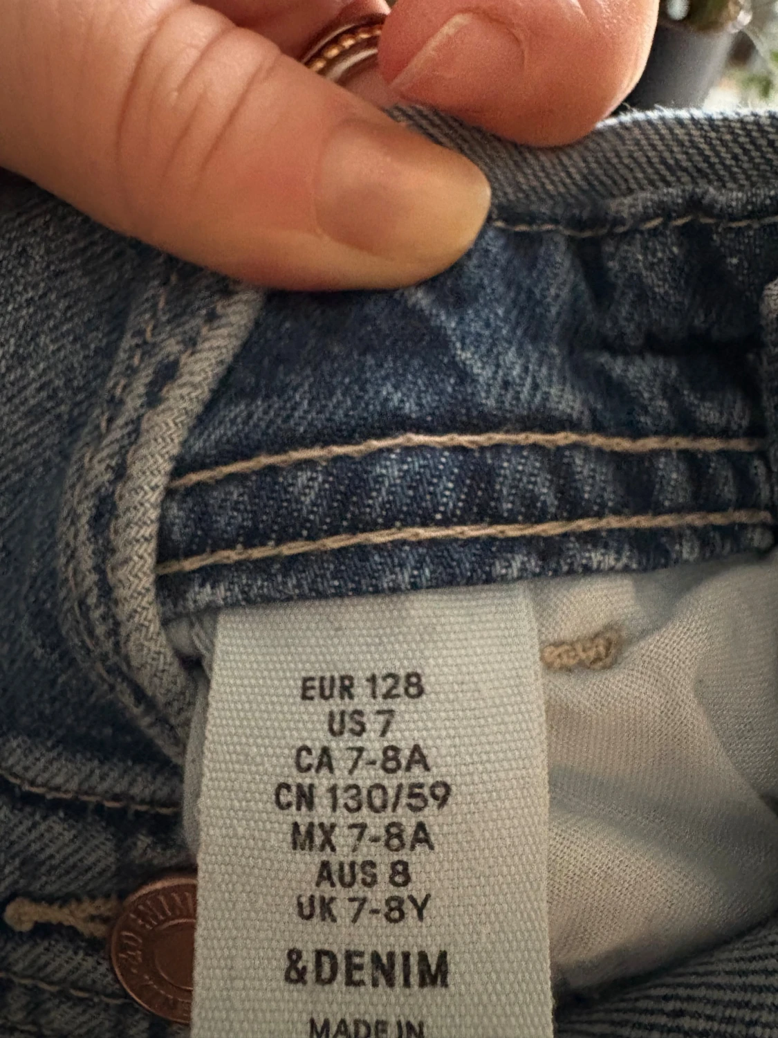 Blå denim hängselbyxor - 3