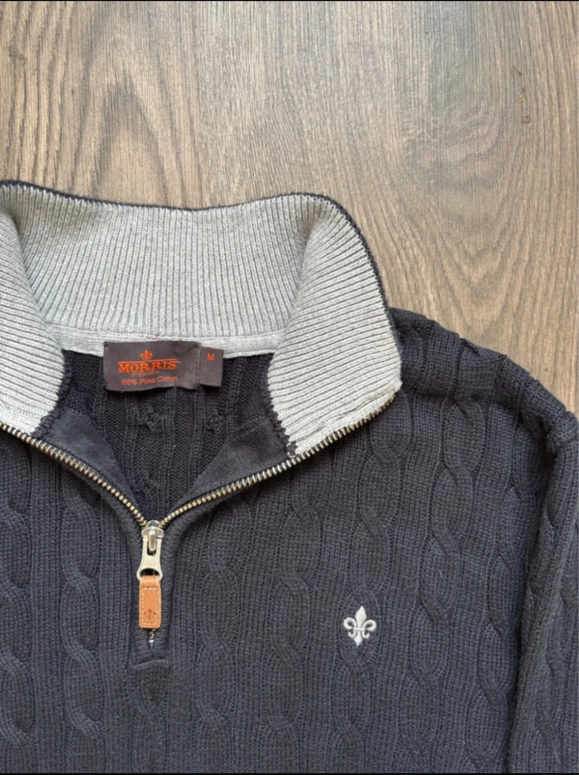 Blå kabelstickad tröja från Morris - 2