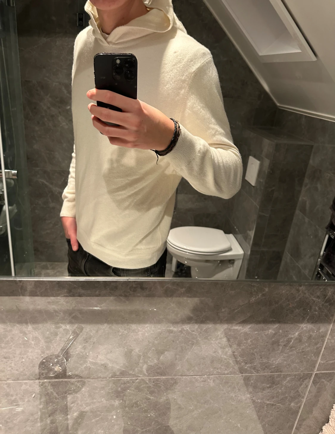 Beige kashmir hoodie Oscar Jacobsson  - 1