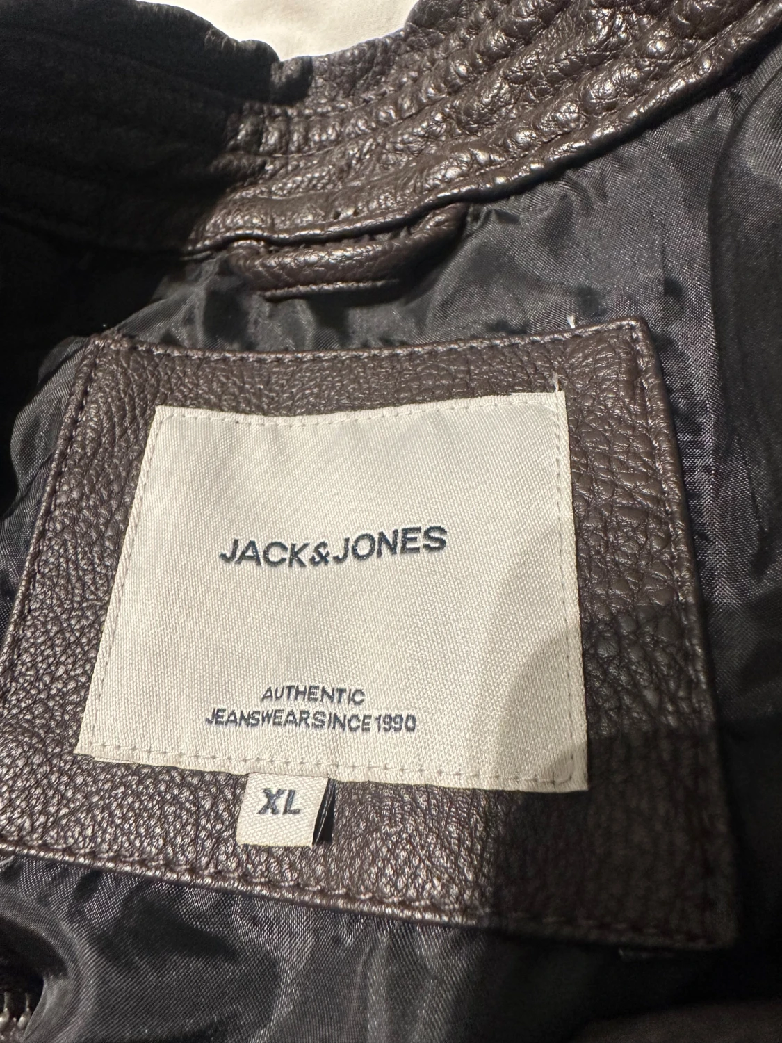 Brun skinnjacka Jack & Jones XL - 1