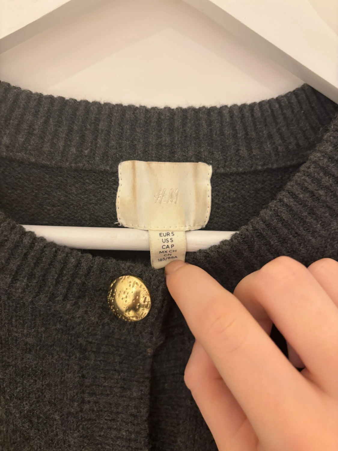 Mörkgrå kofta med guldknappar H&M - 2