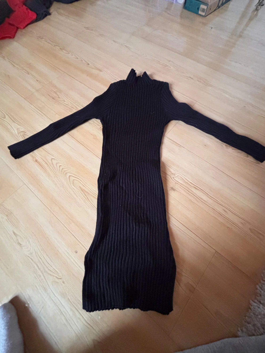 Svart ribbad långklänning från Shein