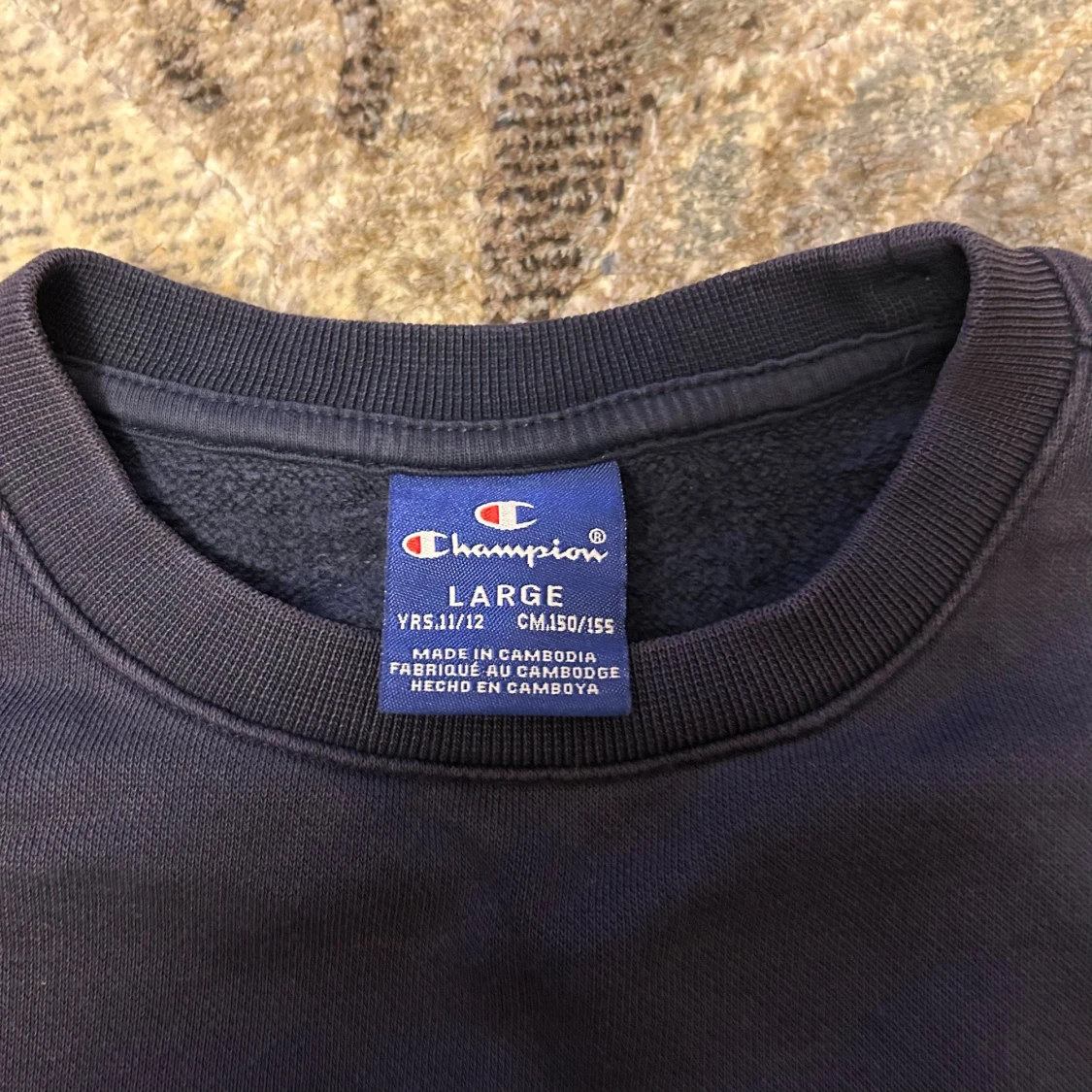 Marin blå Champion sweatshirt i bomull - 2