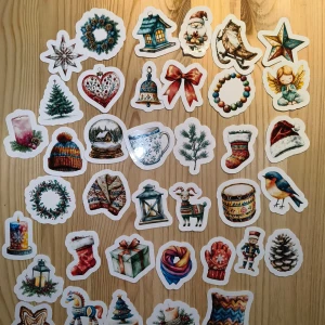 Färgglad Nordic jul klistermärken  - 38 st nordiska klistermärken 