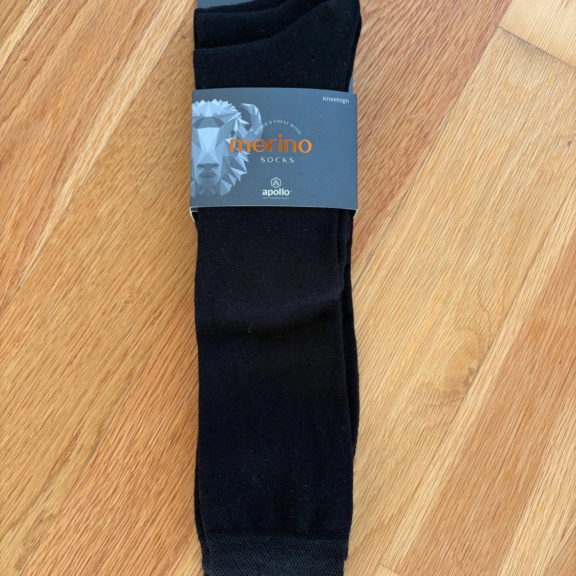 Nytt - 3-pack svarta merinoullstrumpor från Apollo - 1