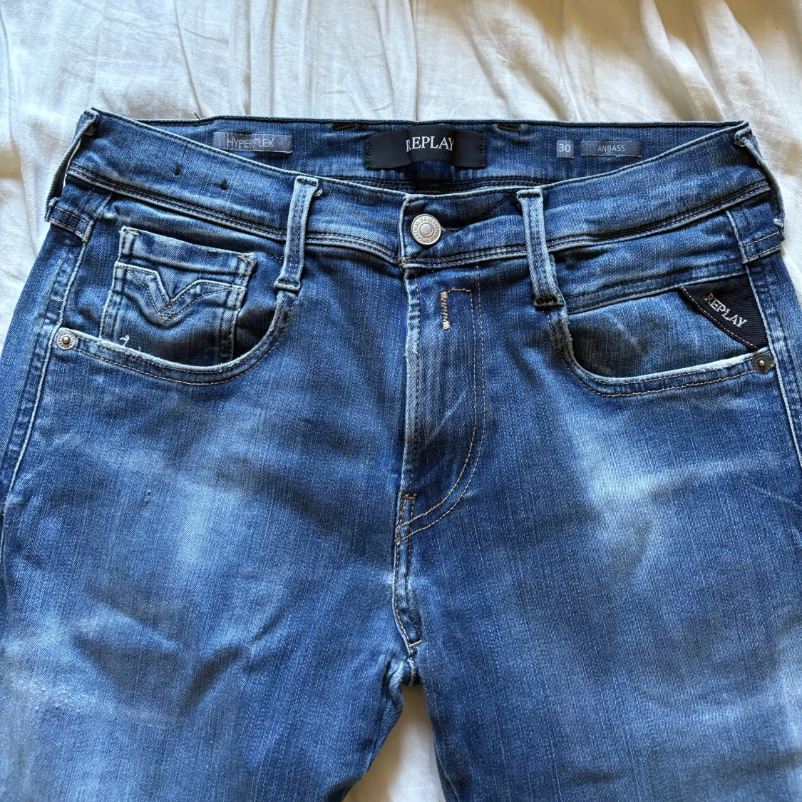 Blå Replay Anbass Hyperflex jeans - 2