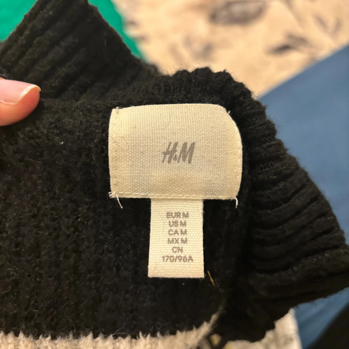 Randig svartvit stickad tröja H&M - 1