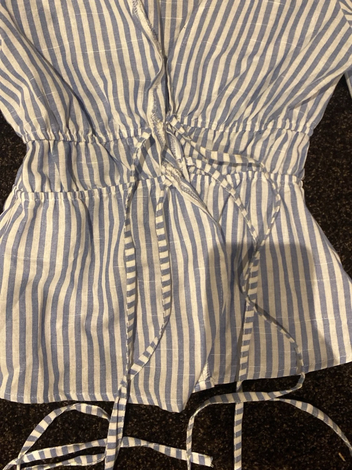 Blå/vit sommarblus  - 1