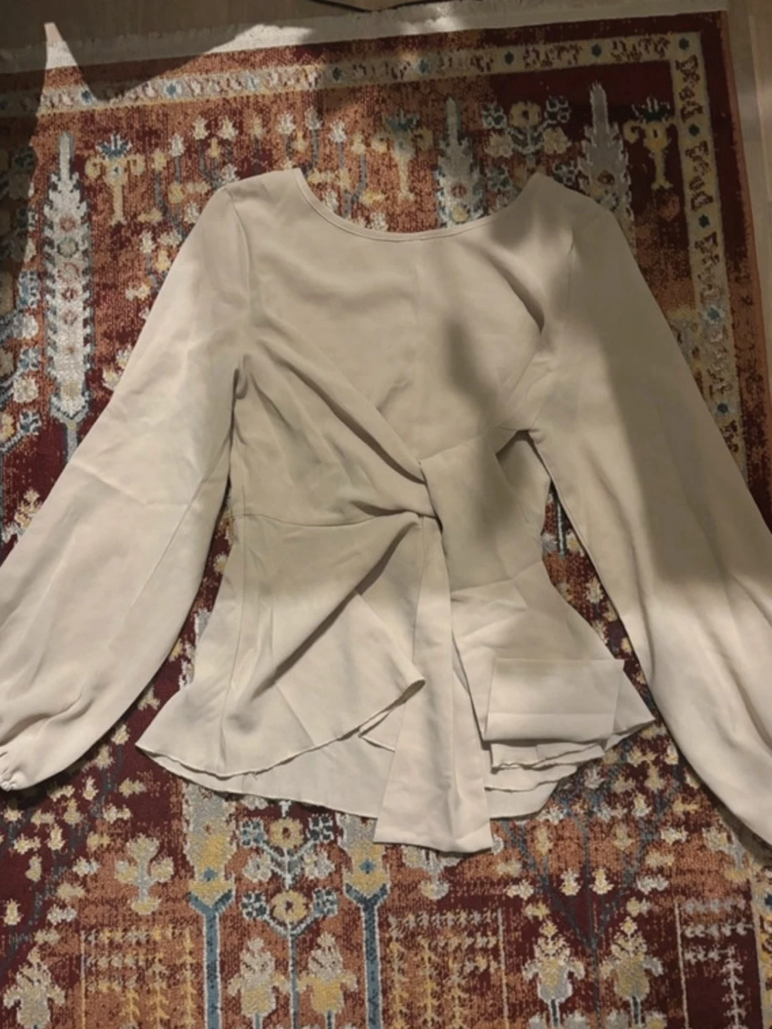 Beige wrap blouse - 3