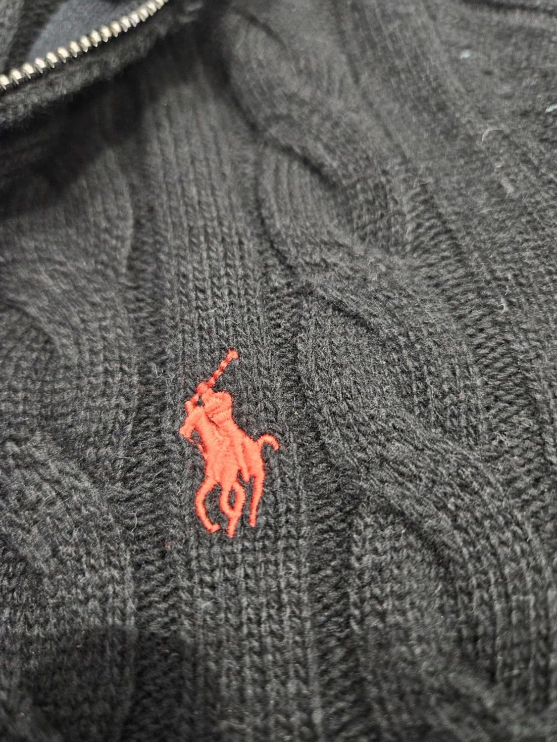 Svart kabelstickad tröja Polo Ralph Lauren - 1