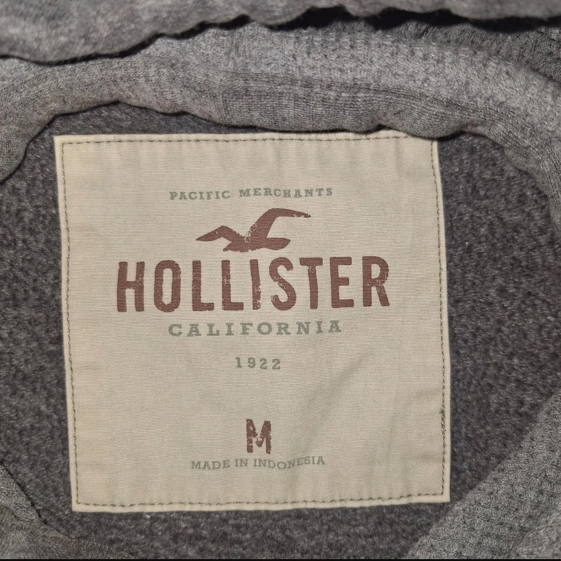 Grå hoodie från Hollister med tryck - 1