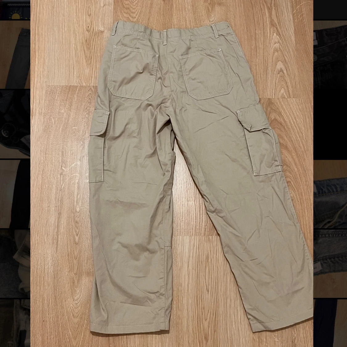 Beiga cargobyxor från H&M, stl 170 - 1