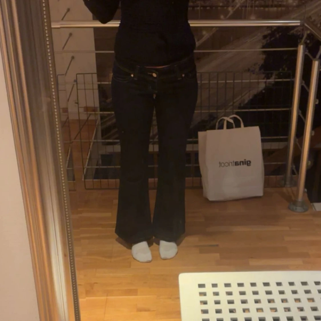 Mörkblå bootcut jeans från Abrand - 2