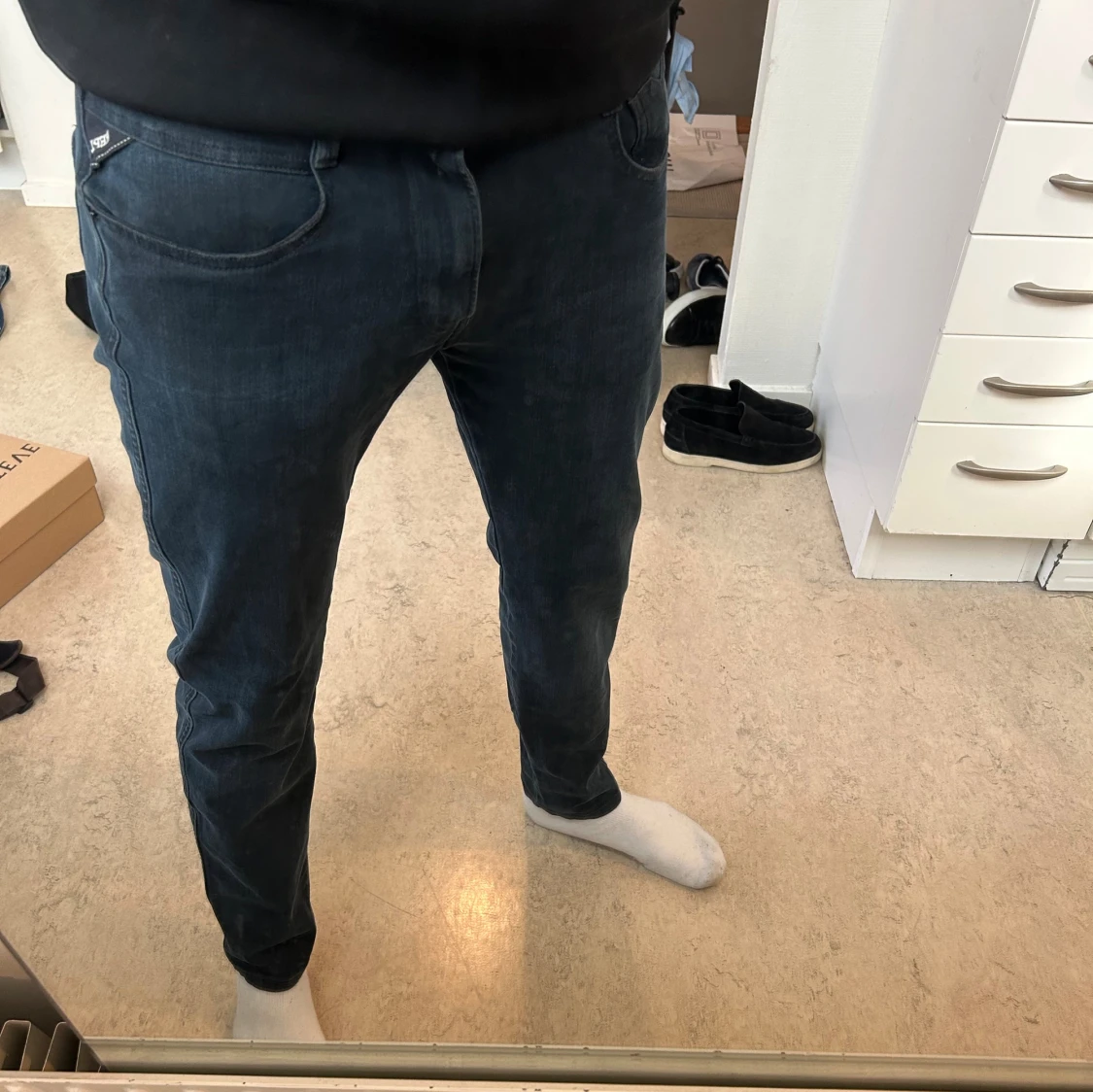 Mörkblå Replay jeans Anbass - 1