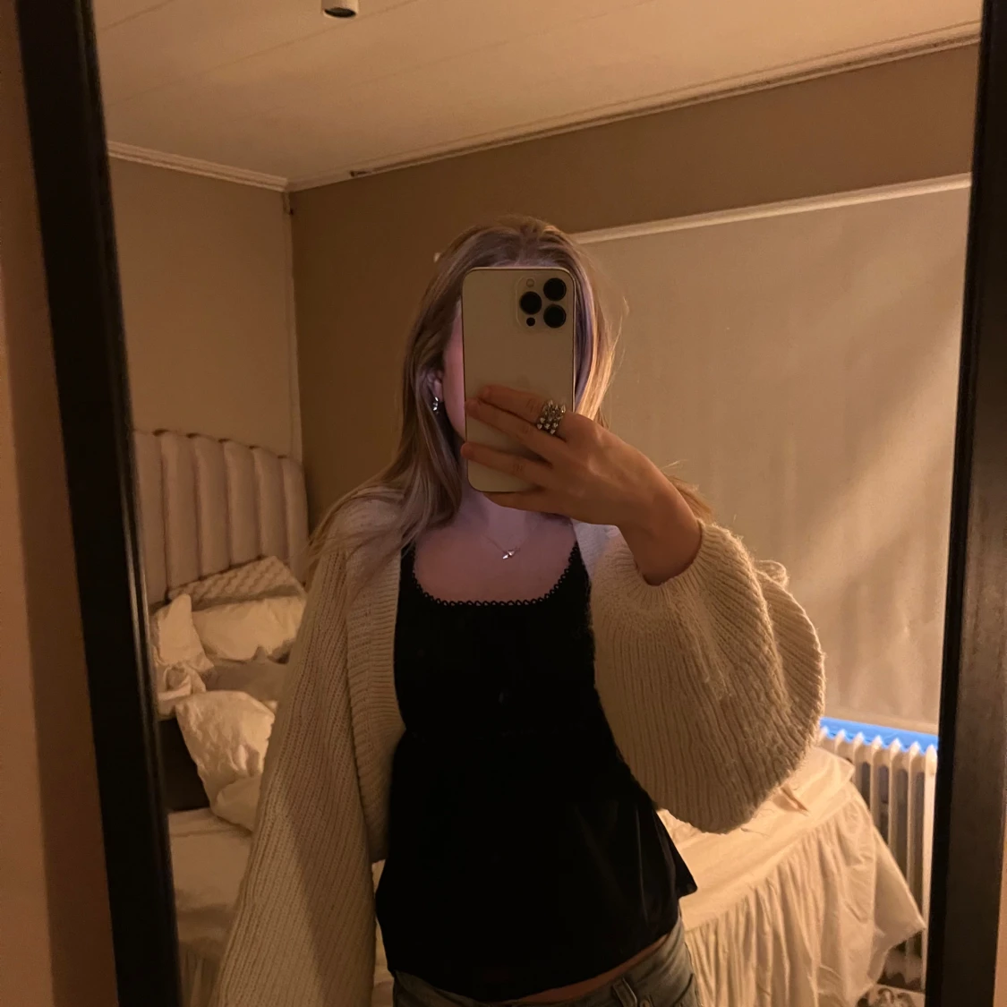 Vit stickad bolero från Gina Tricot - 1