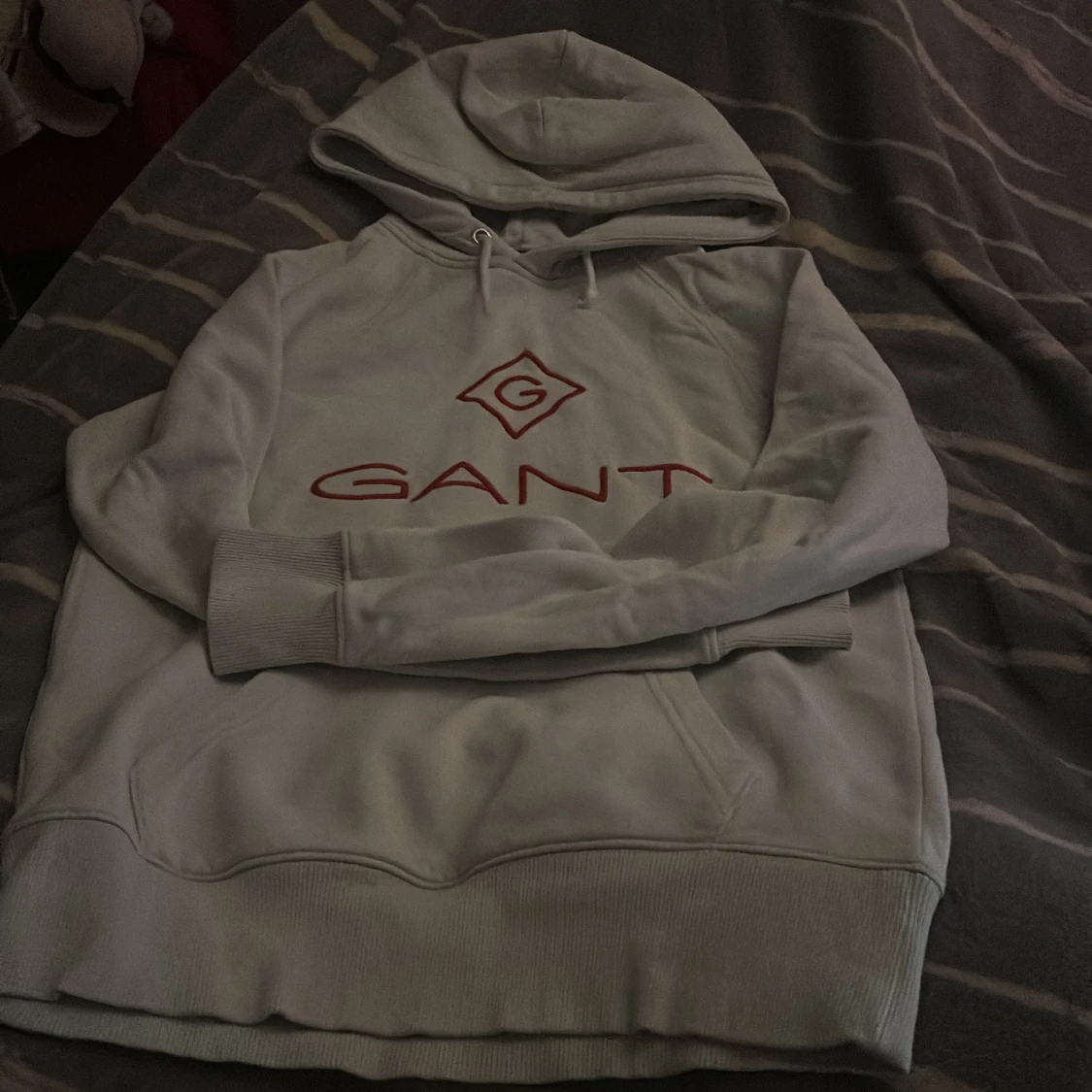 Vit hoodie från GANT med röd logga