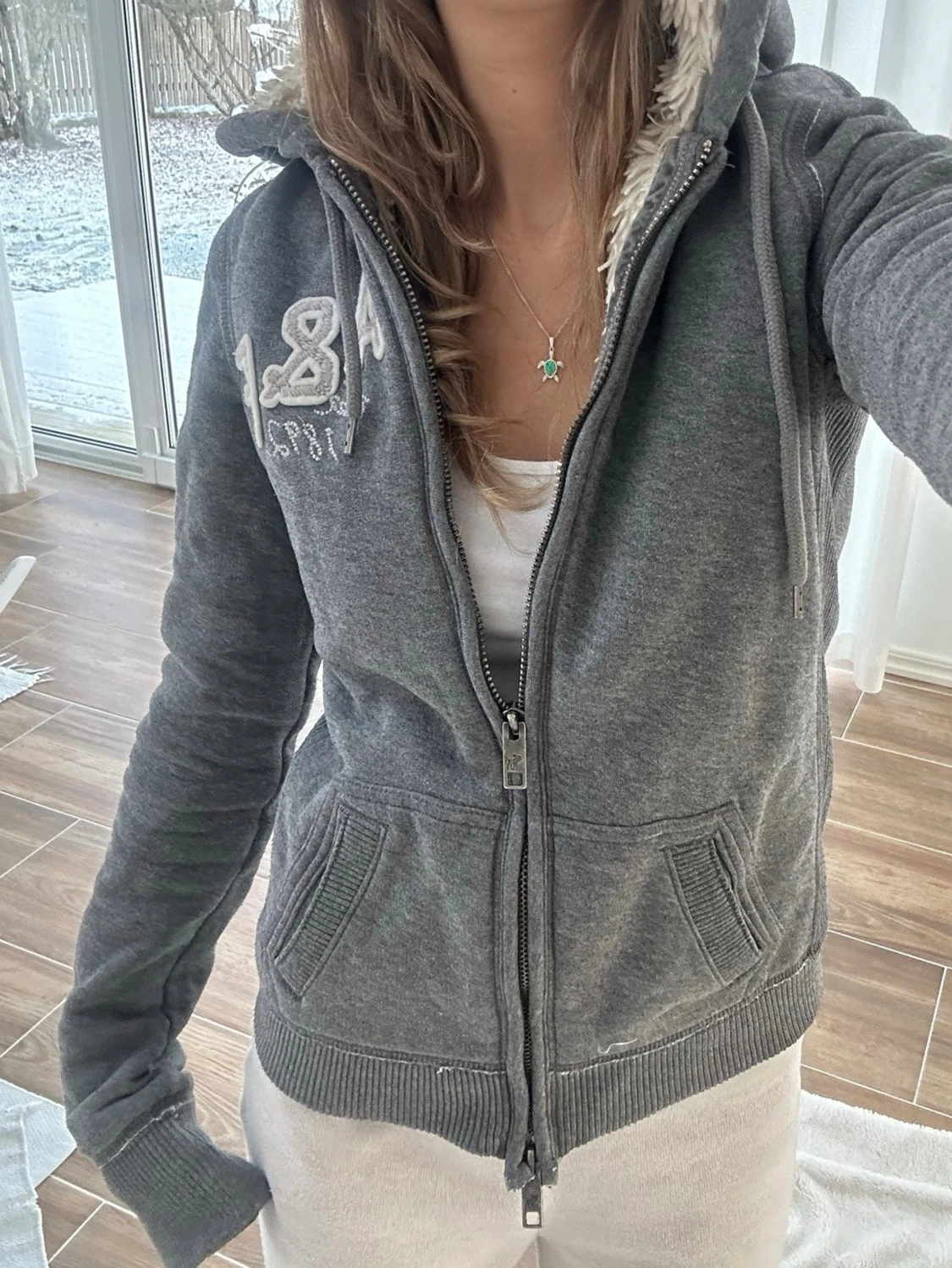 Abercrombie & fitch vintage zip med foder 