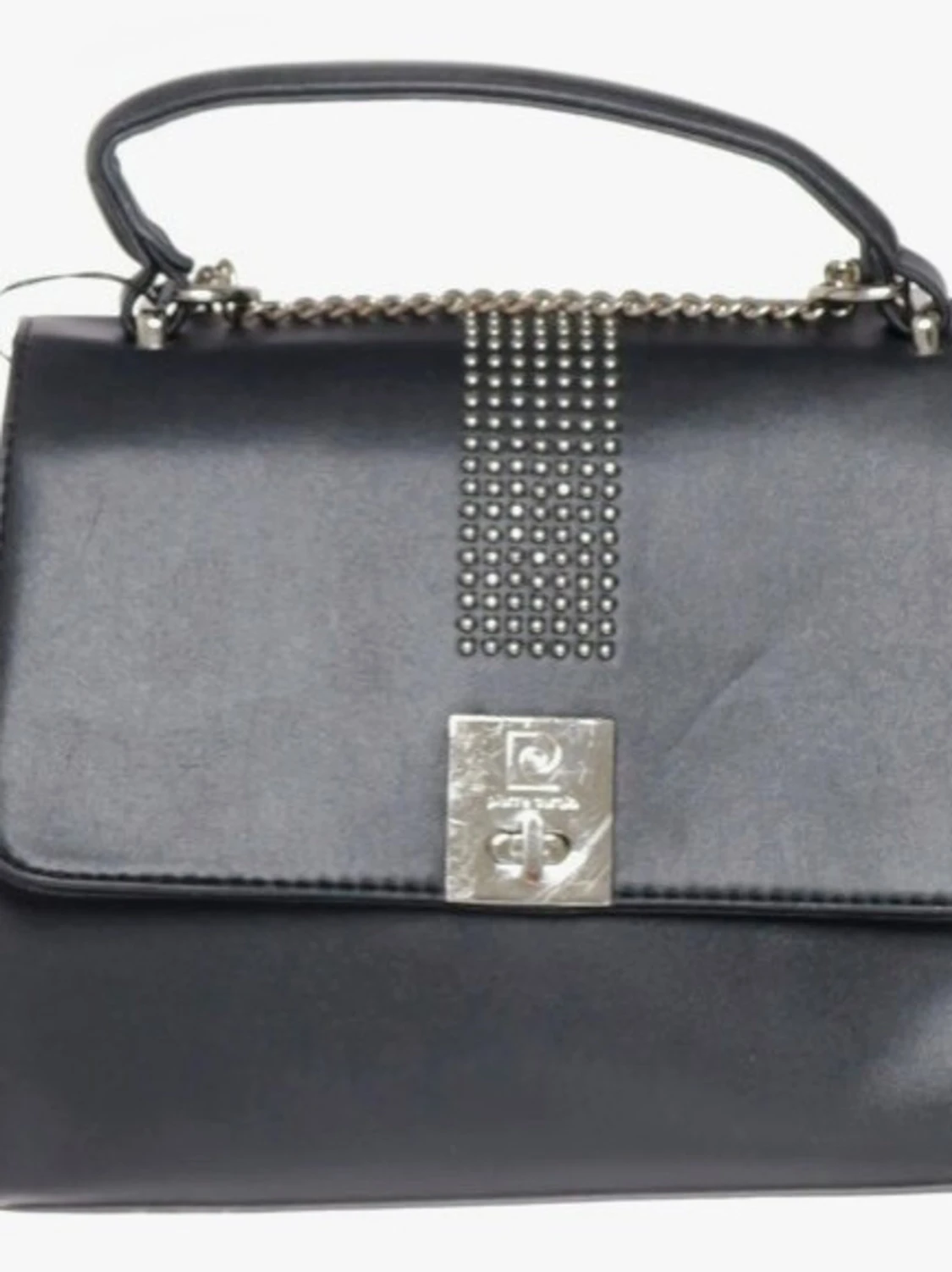Svart handväska med kedja och nitar