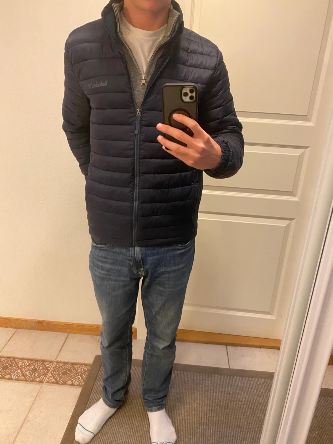 Mörkblå pufferjacka från Timberland