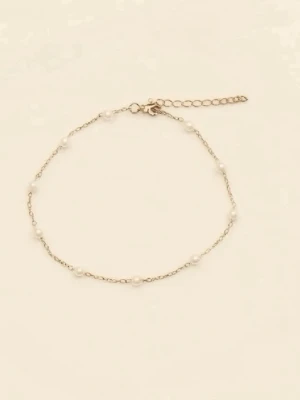 Guldigt  armband med små pärlor - Justerbar 