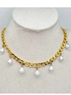 Handgjort halsband  - Rostfritt stål. Liknande Maria Nilsdotters smycke. Kedjetjocklek-7mm. ✏️Beteckningen för rostfritt stål – 201 – en lägre klass, kan reagera snabbare med vatten, parfymer och oxidera.