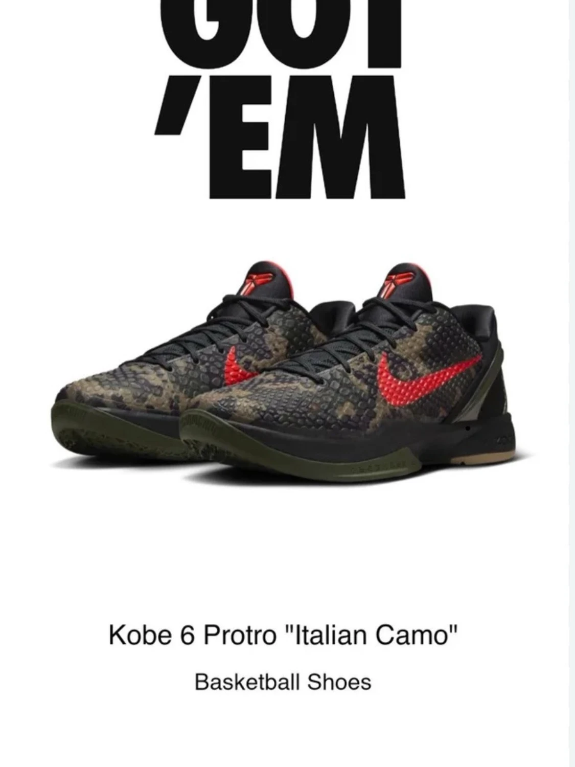 Nike Kobe 6 Italian camo