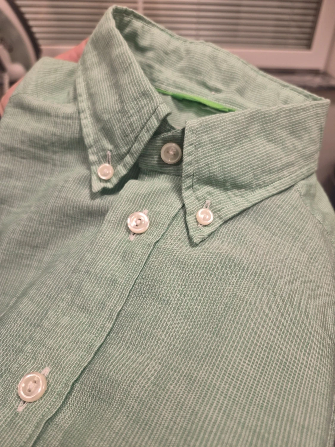 Eton grön randig skjorta slim fit storlek 38 / 15