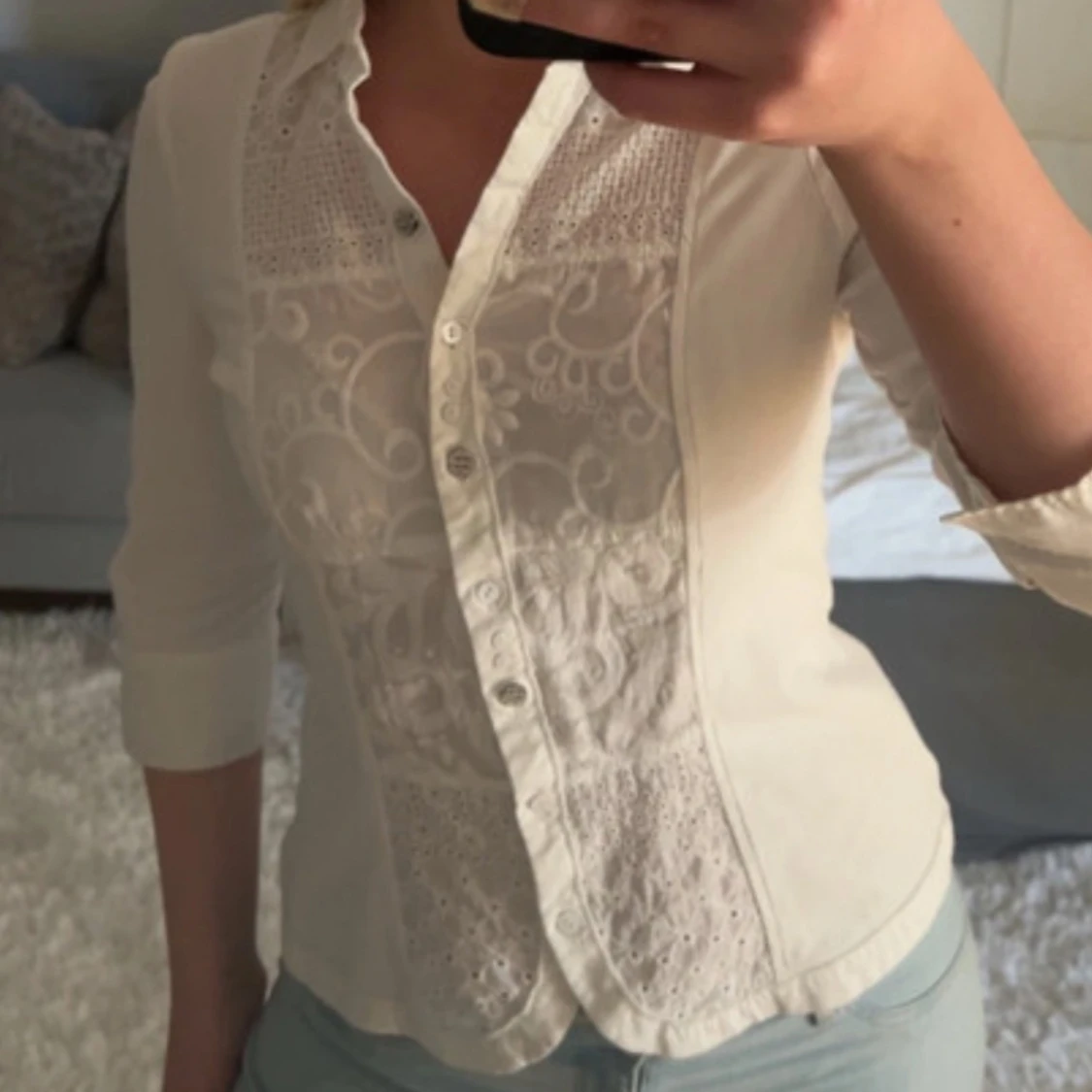 blus som har trekvartsärmad, vintage - 1