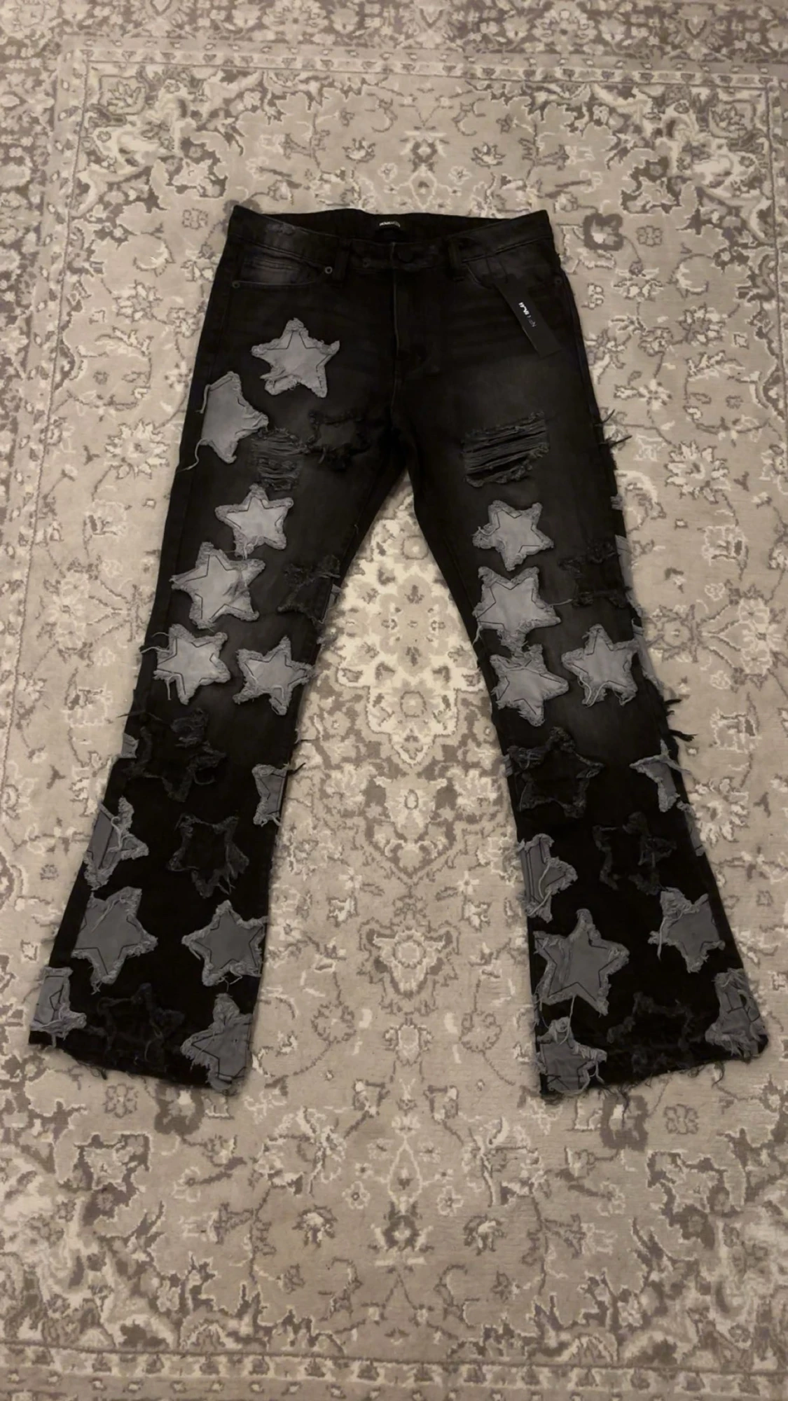 Counting Stars Stacked Slim Flare Jeans - oanvända