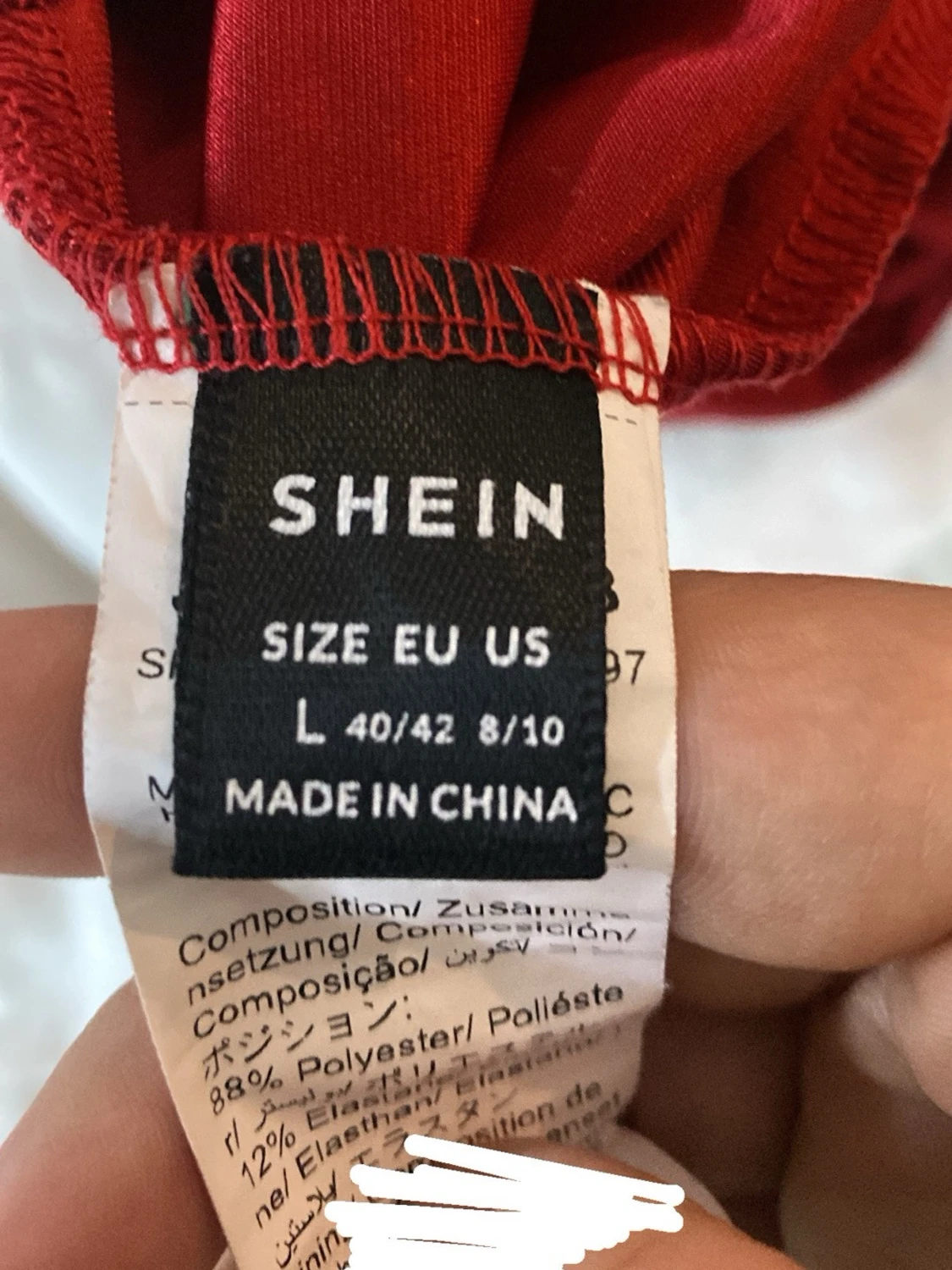 Röd långklänning med drapering - 4