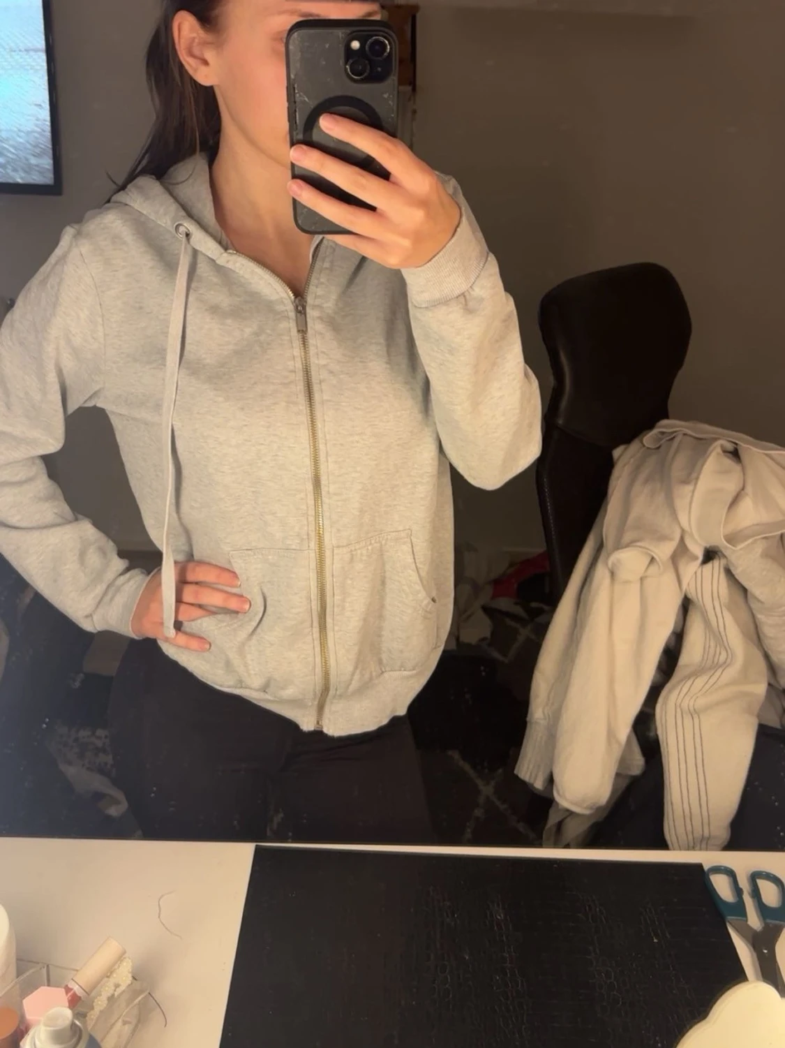 BASIC grå kofta - 1