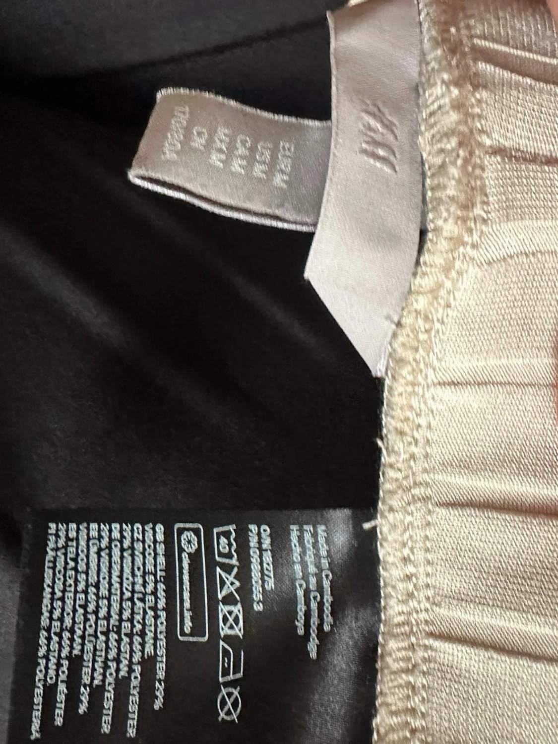 Beige ribbade wide byxor - 4