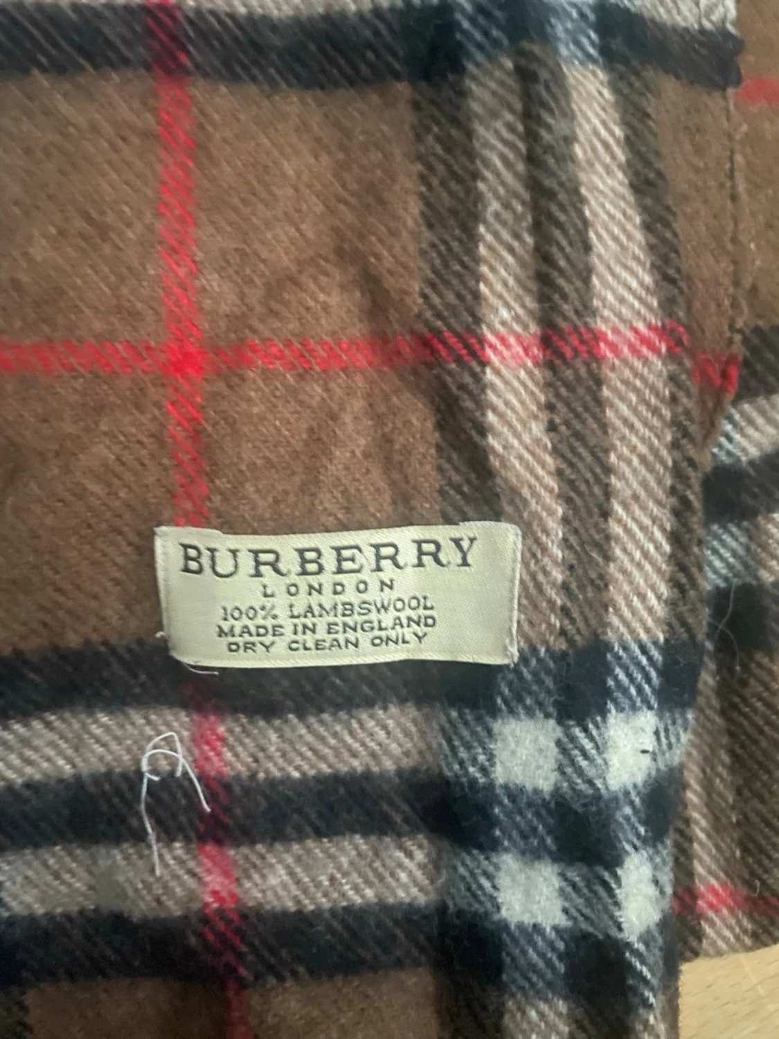 Brun rutig Burberry halsduk i ull - 1