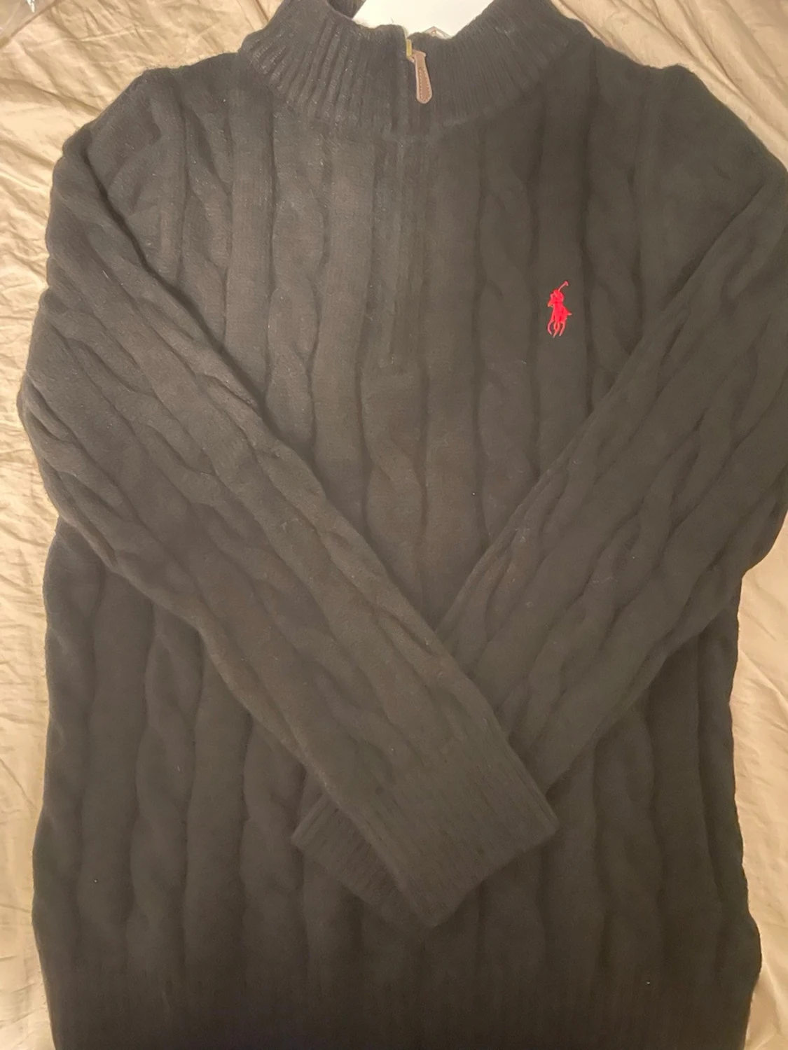 Svart kabelstickad tröja Polo Ralph Lauren