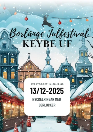 Nyckelringar - KEYBE UF kommer att vara på plats på Borlänges jul festival den 13 dec 2025, hoppas vi ses där! Vi kommer sedan lägga ut våra produkter på denna webbplats för försäljning!TRYCK EJ PÅ KÖP NU!