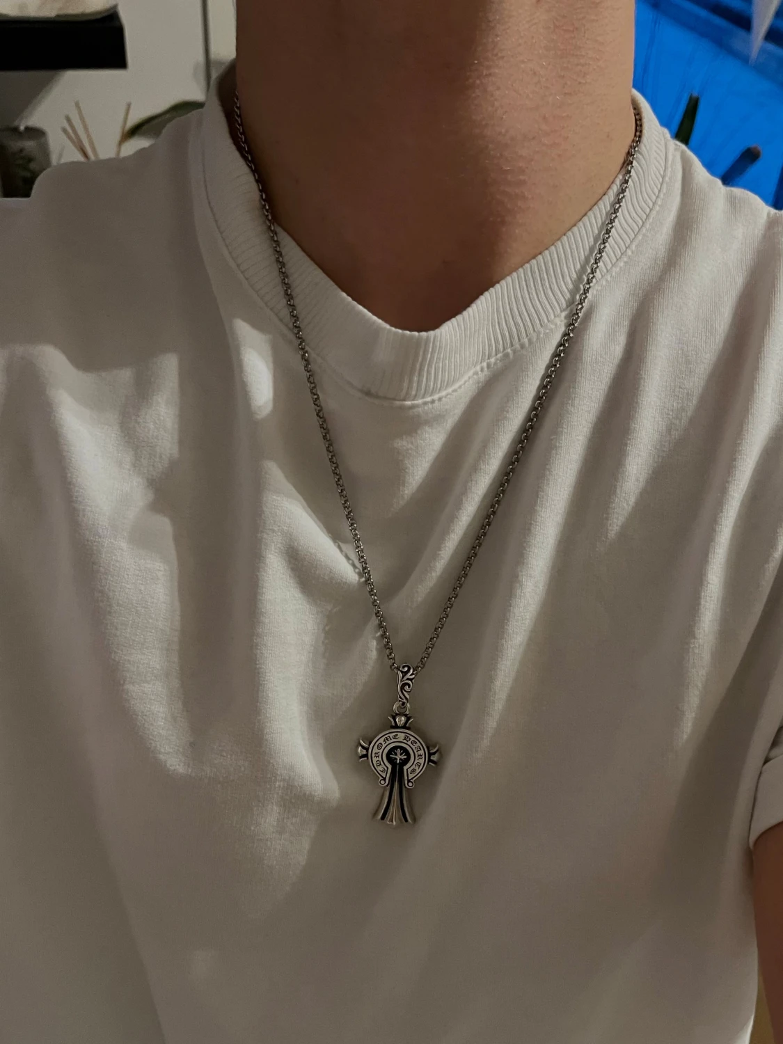 Silver Chrome Hearts halsband - 6