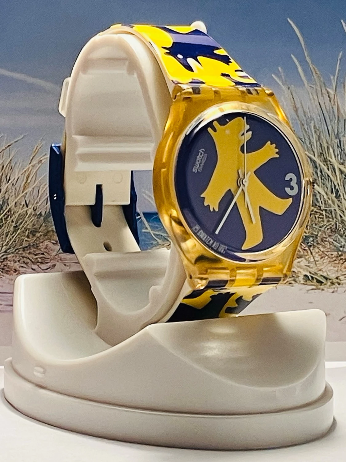 Cool Swatch klocka i Gul&Blå  - 5