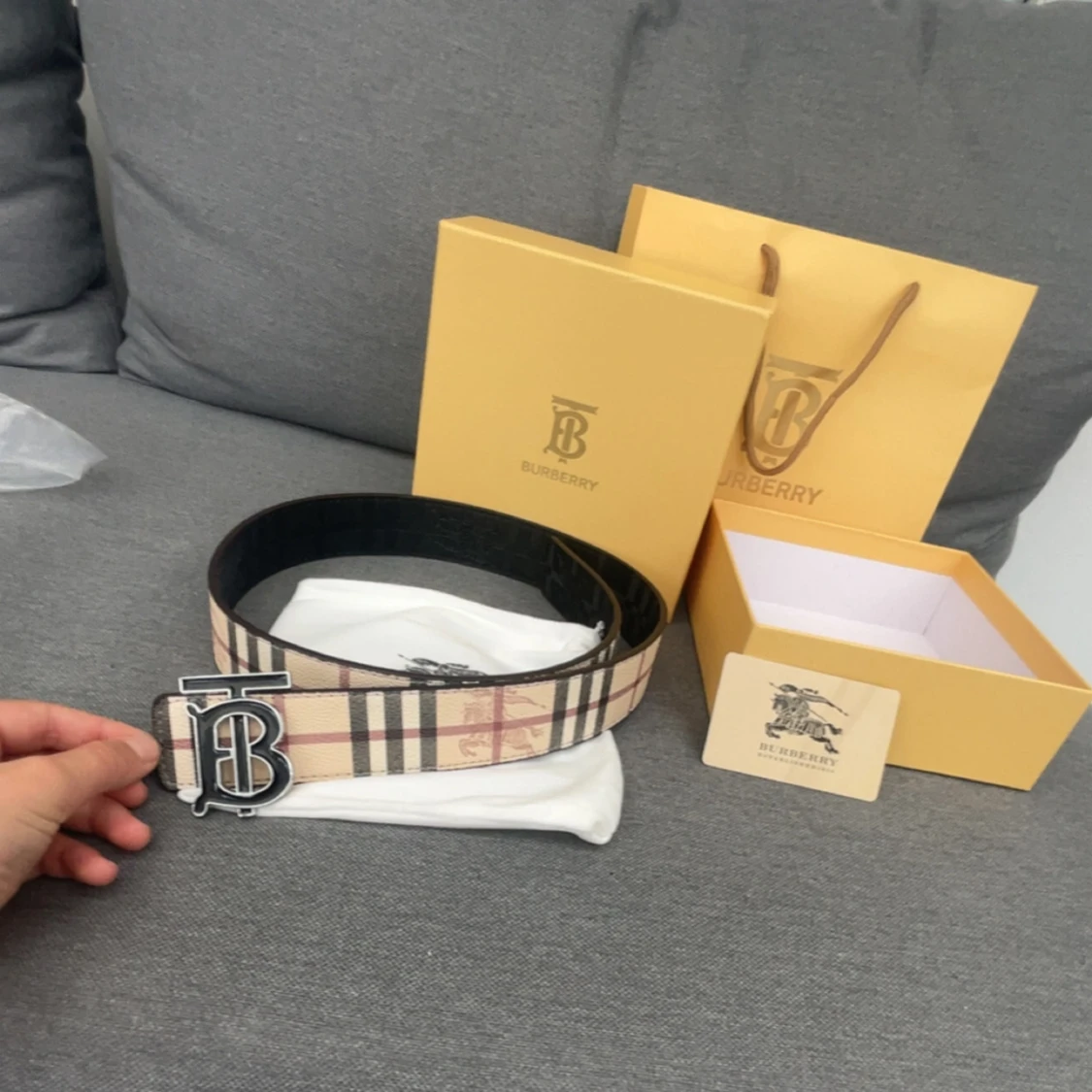 Burberry bälte med klassiskt rutmönster - 1