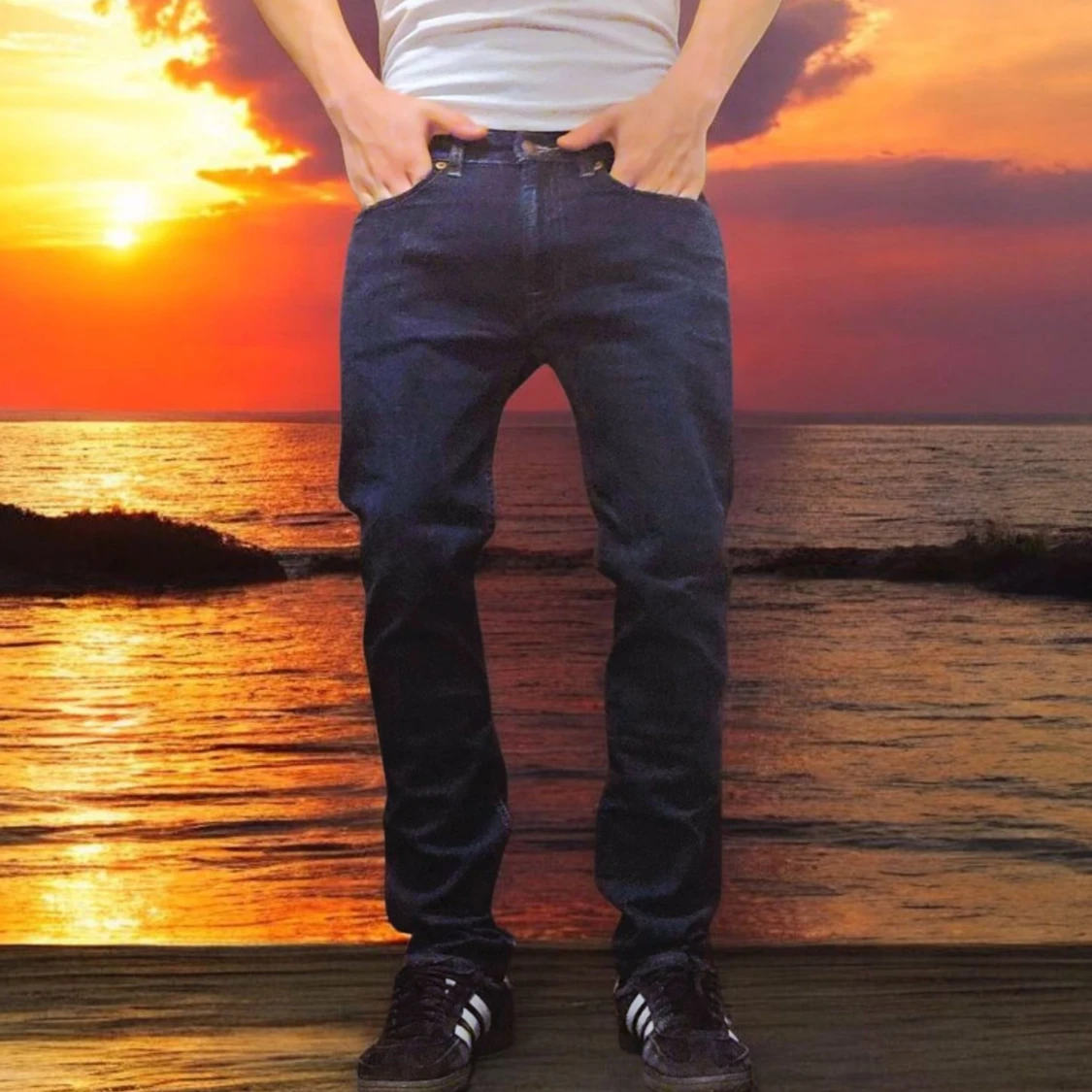 Rare Dressmann Jeans Archive Retro Grisch Niche Y2K Blue Slim Relaxed - 2