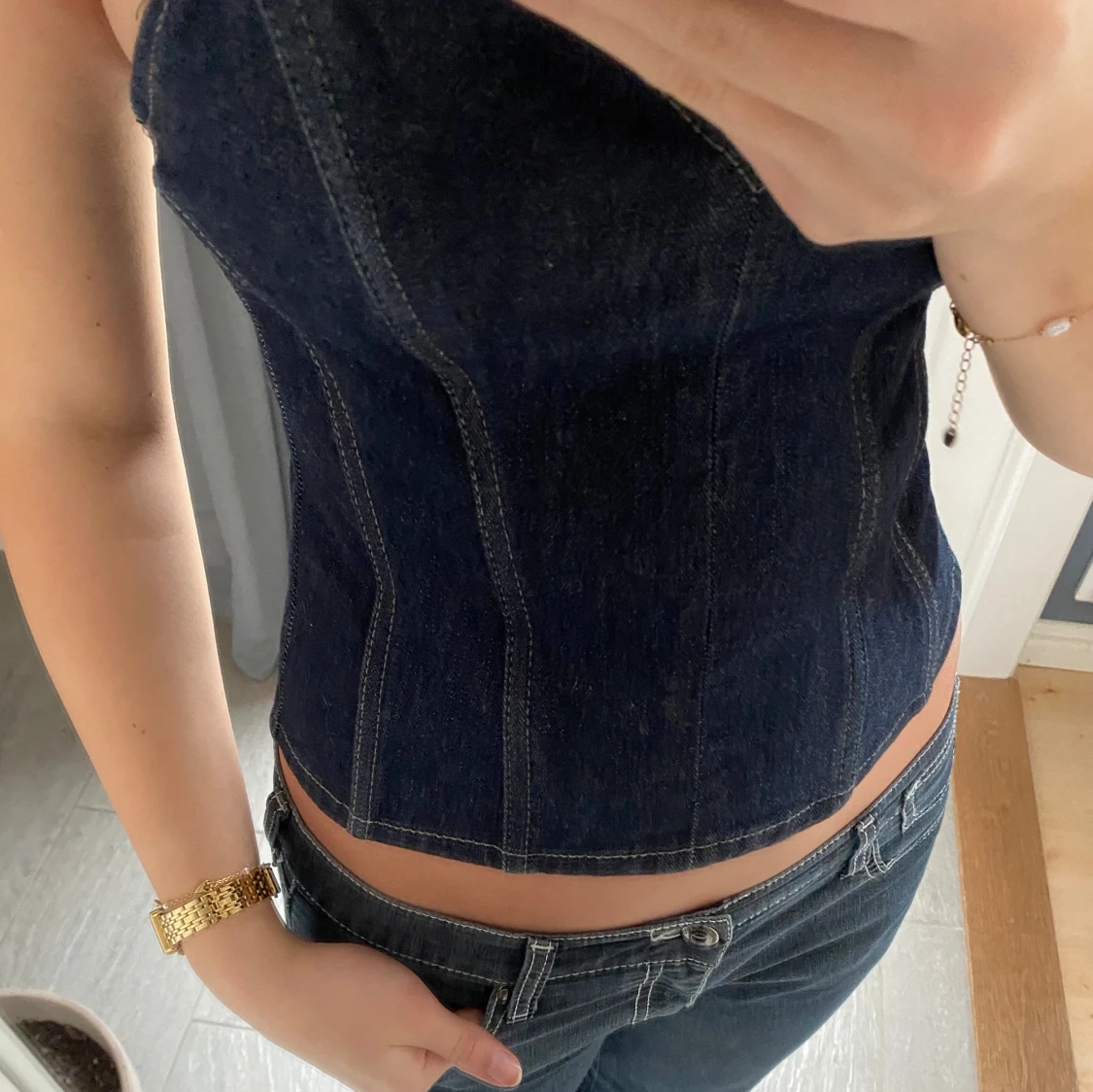 Mörkblå denimkorsett från Zara - 1