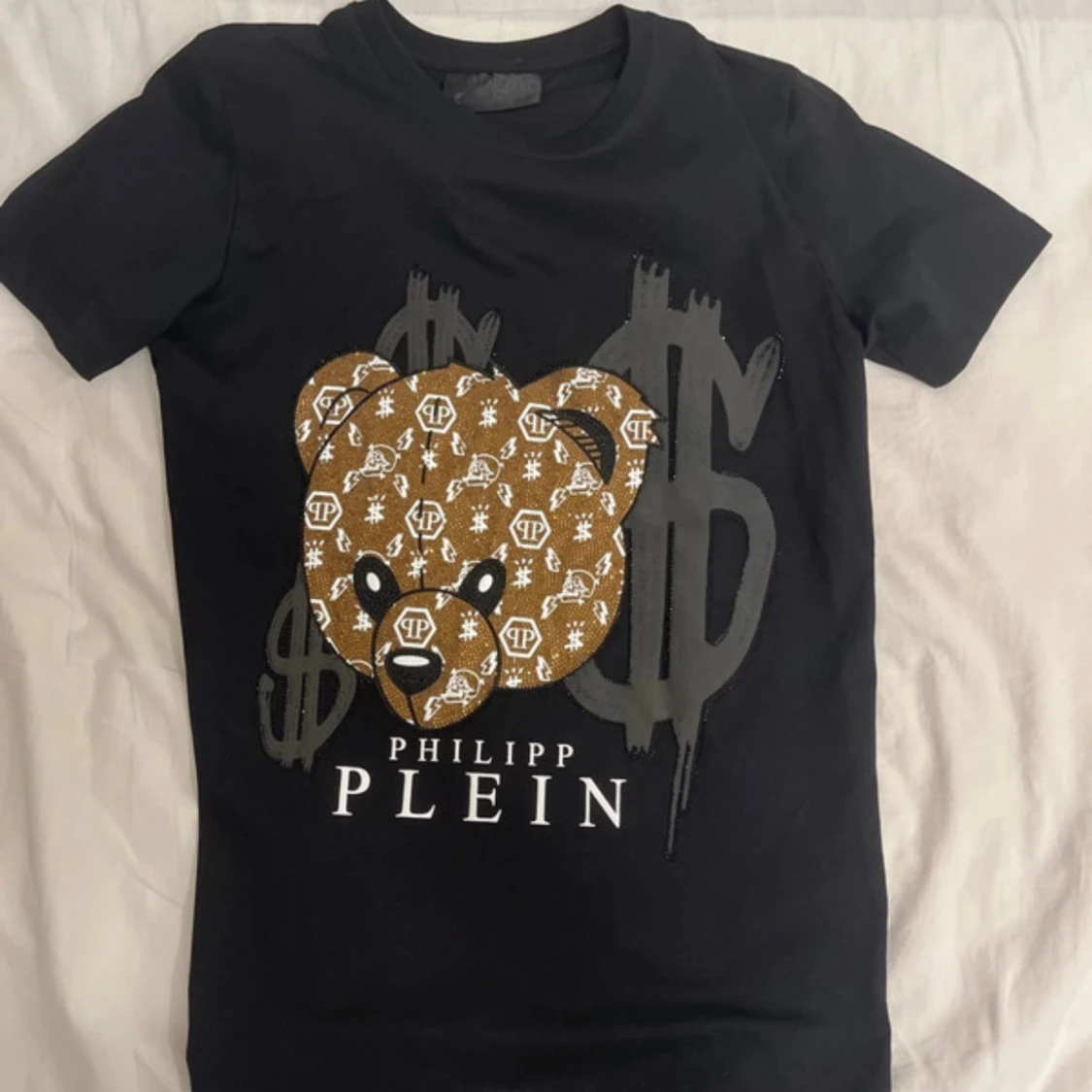 Svart Philipp Plein t-shirt med björn
