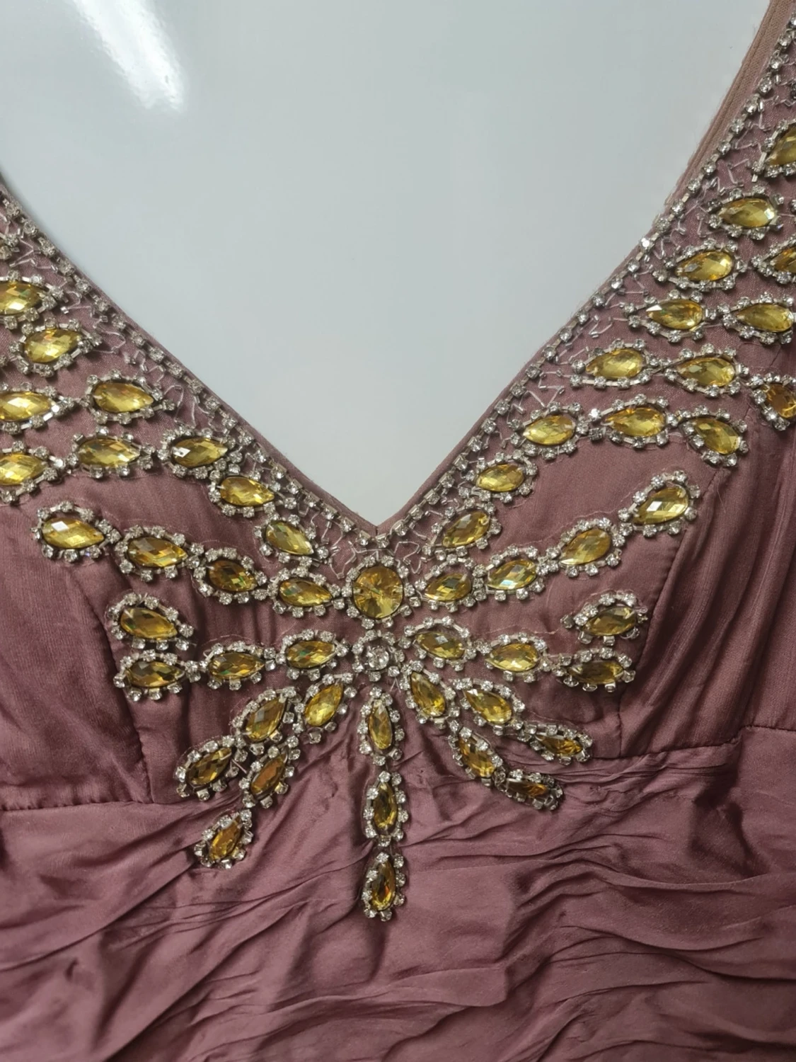 Ljuslila kortklänning med paljetter - 3