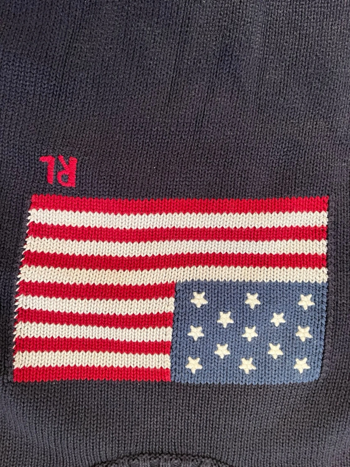 Mörkblå stickad tröja Polo Ralph Lauren - 1