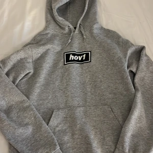 Grå Hov1 hoodie med logga - Säljer denna jätte fina hov1 tröja då den inte kommer till användning längre. Storlek M. Pris kan diskuteras🩷