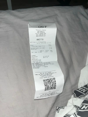 Kvitto mcdonalds 67 - Säljer kvitto nummer 067 på McDonald’s 