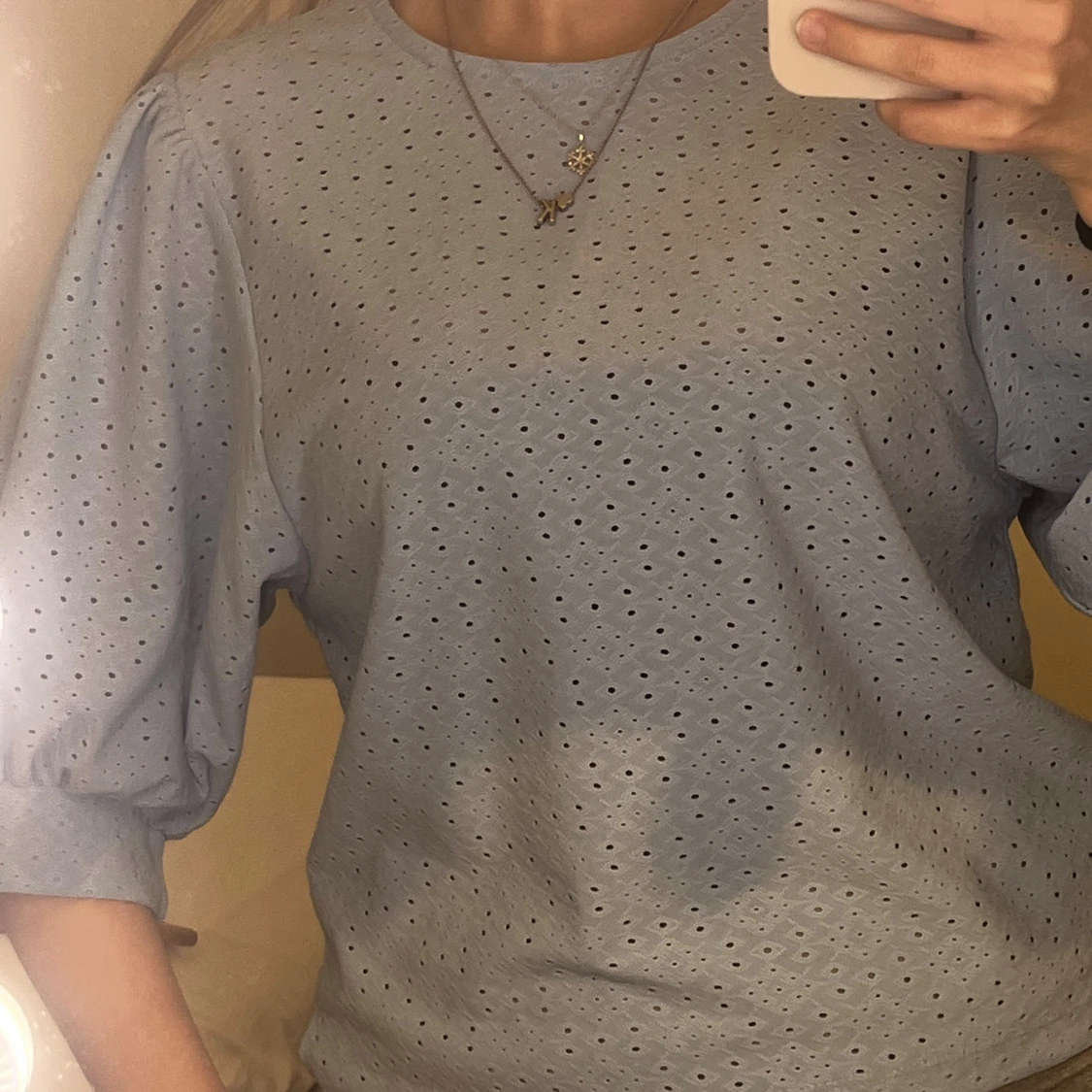 Ljusblå blus med puffärm från JDY - 2